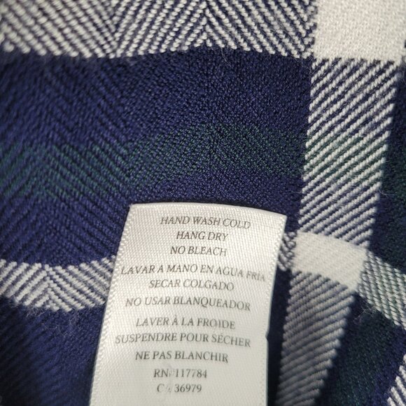 Rails Hunter Button Up Shirt Long Sleeve Plaid Navy Blue White Green Size M - Picture 14 of 15